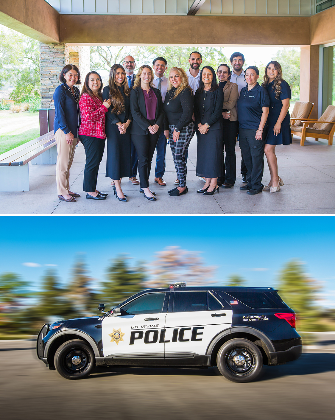 UCIPD administrative staff smiling and posing for the camera 